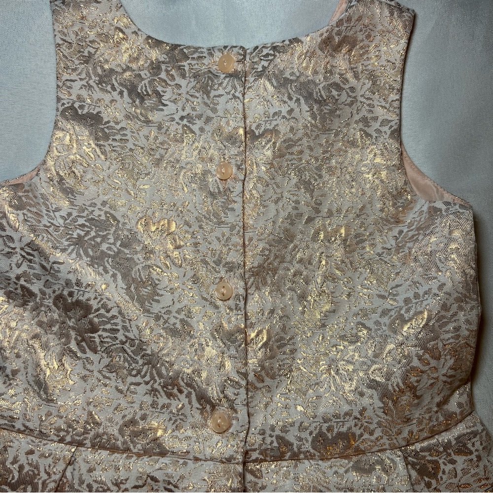Carter's Elegant Gold and Cream Embossed Floral Dress Girl’s 4T - Picture 12 of 16